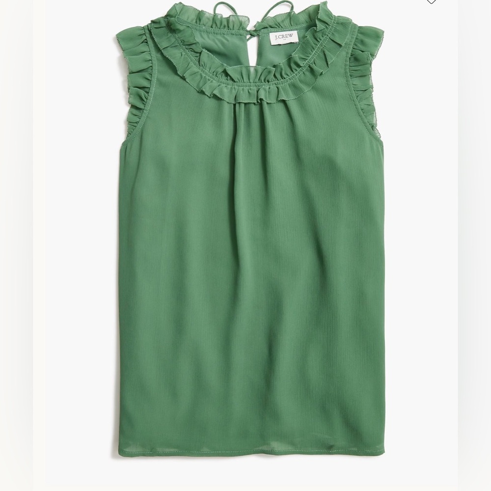 J. Crew Ruffleneck crinkle top Medium NWT